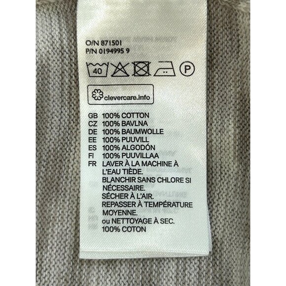 H&M Men Cardigan L Taupe Grey Cream Button Vtg  Lightweight Casual All Seasons - Picture 5 of 12